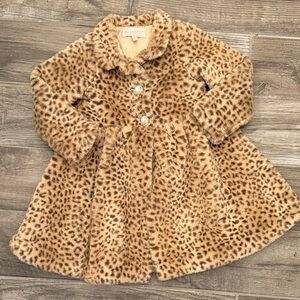 Biscotti Leopard Patterned Kids Pea Coat